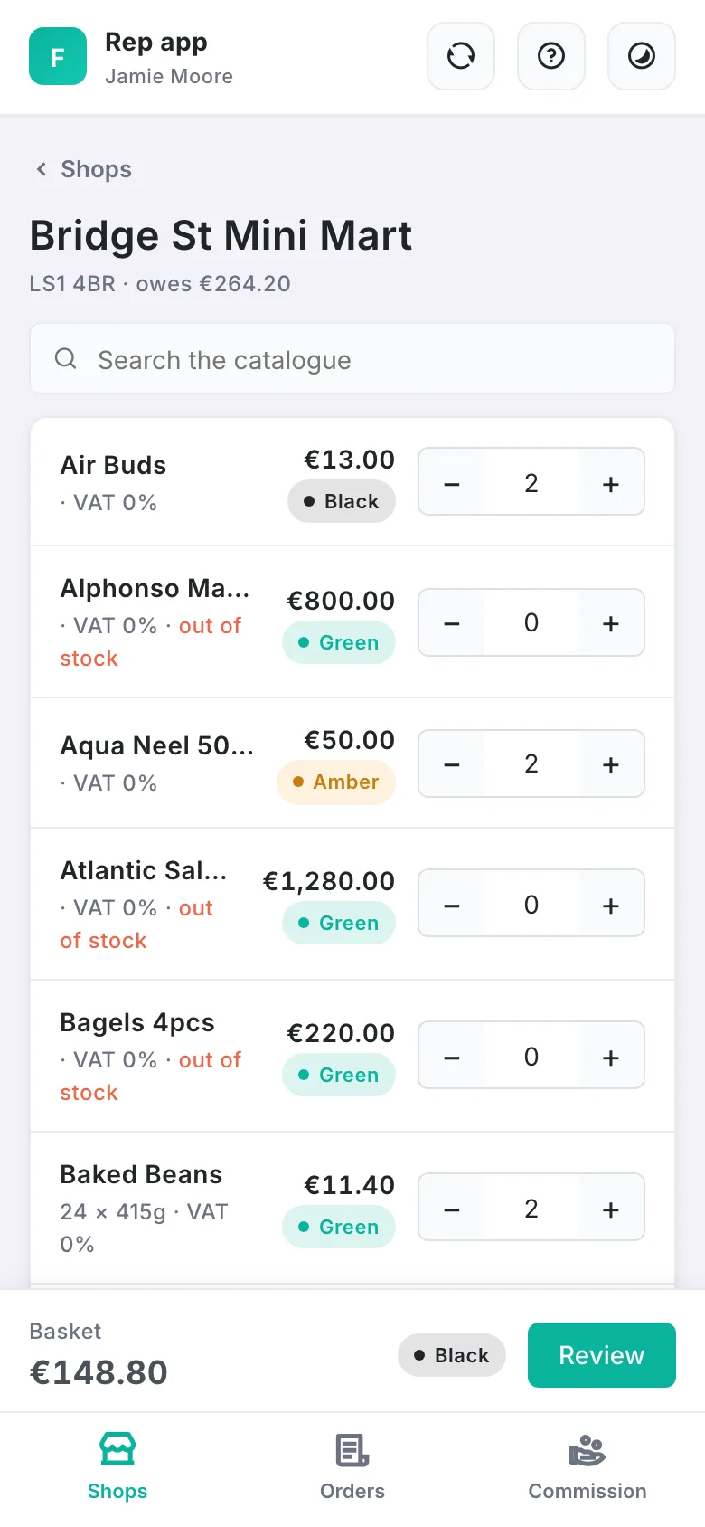 Rep app order